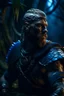 Placeholder: Viking, jungle, (Armored Blue skin cracked:1.4), hdr, (intricate details, hyperdetailed:1.16), whole body, piercing look, cinematic, intense, cinematic composition, cinematic lighting, color grading, focused, (dark background:1.1), hdr, hd
