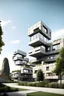 Placeholder: Una vivienda de interés social que sea estilo moderno de diferentes formas, también utilizando mesetas intermedios generando vistas.