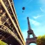 Placeholder: Turtle and Eiffel Tower and sky