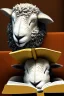 Placeholder: black sheep reads a book, white sheep flock sleep, 8k quality