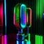 Placeholder: neon microphone on a mirror