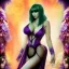 Placeholder: ultra detailed fullbody portrait of beautiful busty Morrigan Aensland, wearing skintight purple costume, extremely detailed digital painting, intrincate, extremely detailed smiling face,crystal clear Big Green eyes, in the style of gabrielle del otto , mystical colors , perfectly centered image, perfect composition, rim light, beautiful lighting,8k, stunning scene, raytracing