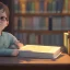 Placeholder: Kid in library on the table unreal 5, octane render,cinema4d, dynamic lighting, dramatic lighting, 4k, redshift render, highly detailed, hyper realistic, library