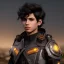 Placeholder: portrait of a teenager boy with curly black hair and amber eyes,steampunk style,8k quality,full body shot, masterpiece, best quality, , sparkling eyes, fluorescent skin, colorful makeup, highly detailed body,sun light, 4K, RAW, depth of field, high contrast, realistic details, 24mm