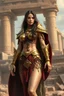 Placeholder: super beaty woman, good body, a lot big bubs, nice body, model style, milf, dress a small golden armour, asiatic, cape, rude mode, stay on ansient temple ruins.