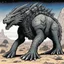 Placeholder: [illustration by Kevin Eastman and Peter Laird]a large omnivorous game animal that lives on a alien planet