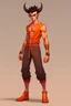 Placeholder: Full Body, Male Tiefling Body like Goku, boxer, street outfit