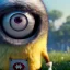 Placeholder: pixar style, volumetric summer apocalyptic environment and background, realistic painting of a mutant Minion, smiling, detailed digital painting, extreme dense and fine fur, anime, ornate, colour-washed colors, elegant, small minutiae, tiny features, particulars, centered, smooth, sharp focus, renderman gofur render, 8k, uhd, detailed eyes, realistic shaded volumetric lighting, sunlight caustics, backlight, centered camera view