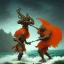 Placeholder: an ibis warrior in orange and green full battle armor, a highly detailed illustration, background of giant crashing ocean waves, realistic render, 8 k, micro detail, intricate, elegant, centered, digital painting, Artstation, smooth, sharp focus, illustration, artgerm, tomasz alen kopera, peter mohrbacher, donato giancola, joseph christian leyendecker, wlop, boris vallejo