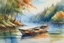 Placeholder: painting watercolor boat on the river