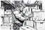 Placeholder: a working man (light swedish hair) pushing objects in a factory, sweating really hard, muscles are exploding, the man have worked through years of day and night never ending, black and white fast marker sketch painting rough style, he pushing with raw power boxes and ibc, baxers