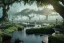 Placeholder: Immersive​ fantasy elven town city in the deep forest with ancient elder tree beautiful nature river 4k full hd