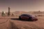 Placeholder: A Tesla 'Model Y' is parked, in Mos Eisley on the planet Tatooine. (CINEMATIC, WIDE ANGLE LENS, PHOTO REAL)