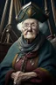 Placeholder: old woman captain of medival ship