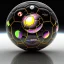 Placeholder: Soccer ball Outerspace black, earth orbit, volcano, carbonfibre