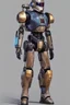 Placeholder: A Star Wars Combat Droid, Wearing Cowboy Clothes, Armor looks similar to Halo, Wearing a cowboy hat.