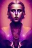 Placeholder: Danish singer MØ face,Abstract steampunk, purple tones,