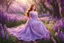 Placeholder: Amongst pink and purple hyacinths, she graces the scene, A spring girl with auburn hair, a vision serene, In her floral dress, she sits, elegance untold, A fantastical Elsa, enchanting hearts untold. digital art, high quality, 4k