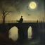 Placeholder: THE GHOST IS STILL DANCING AT NIGHT ON THE OLD COUNTRY BRIDGE. . Leonor Fini. Fiona Staples. Contemporary art.