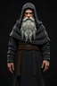 Placeholder: russian monk for a horror , 3d model for a videogame, template, full-length, front face, model, 3d