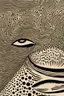 Placeholder: eye made of wave forms, similar to yayoi kusama, stipple, one line drawing, hand drawn, vintage poster, abstract, 8k, sharp focus