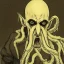 Placeholder: Nosferatu with white skin and a beard made of tentacles as a Russian Orthodox vampire with yellow eyes and vampire fangs