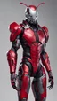 Placeholder: a ant-man in cybernetic armor, ultra detalhado, cor vermelho . ::n_ desenho, Imperfection, baixa qualidade, boneco, jogo, realistic, full body ,assinatura