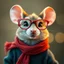 Placeholder: mouse with red glasses and red scarf