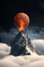 Placeholder: a mountain rises out of the mist into the night sky. at the peak, a sphere is cracked open by the sharp rocks, insides flowing down the mountainside. cinematic lighting, realism,HD, jordan grimmer, artstation, grim mood, from below camera angle. a masterpiece, 8k resolution, dark fantasy concept art, by Greg Rutkowski, dynamic lighting, hyperdetailed, intricately detailed, Splash screen art, trending on Artstation, deep color, Unreal Engine, volumetric lighting,