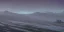 Placeholder:  a bleak vast empty cold land by a cold seaside, a small cattle farm in the distance, mountains in the distance, misty, snowy, desolate, aurora borealis