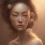 Placeholder: centered, Realist, hyper detailed, head and breast portrait, stunningly pinup as wonderfull japanese woman, weet face, daylight, artgerm,Greg rutkowski,vallejo,alphonse mucha