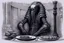 Placeholder: h.r giger style art a man with a large kebab roll