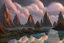 Placeholder: Night, Clouds, rocks, sci-fi, lagoon, water reflections, vegetation, epic