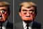 Placeholder: Angry muppet trump, round nose, in suit, eyebrows, spray tan