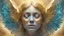 Placeholder: beautiful crying angel, double exposure in fantasy style, gold, glitter, fine rendering, bright colors, photorealism, 3D