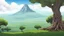 Placeholder: Conceptart,Concept Art,Samia, tree, scenery, cloud, outdoors, sky, day, mountain, grass, nature, mksks style, best quality, perfect