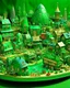 Placeholder: A green mechanical village with crystals painted by Edward Hicks