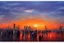 Placeholder: Futuristic city, people, sunset, sci-fi, epic, philip wilson steer influence, hd, realistic painting