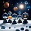 Placeholder: A solar system composed of snow globes.