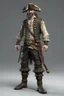 Placeholder: pirate, realistic style, full figure frontal view, no beard and no hair