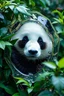 Placeholder: "Imagine a panda peeking out of the dense foliage, as if watching something. Leave a part of her body hidden behind leaves or branches to arouse the viewer's interest." Modern Art "Jelly Art" | Ultra-realistic style with surreal elements. Deep volume and crystal-clear transparency, resembling hand-polished high-quality glass. Complex internal structure with countless microscopic bubbles creating a mesmerizing dance of light and reflections Vibrant, saturated colors that pop with energy and life