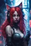 Placeholder: CAT GIRL, FANTASY, VINES, SOULLESS, FLUFFY TAIL, RED HAIR, CYBERPUNK