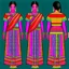 Placeholder: Aesthetic, 3D, Digitized, Hyper realistic, Surreal, Mesmeric, "Assamese Ethnic Tribal / Traditional Woven Women Attire" & Textile (Handloom) Industry themed Mekhela Chador (The bottom half of this distinct dress is called the 'Mekhela ', a round fit used waist downwards over a petticoat) designs, **Featured Designs:** The Revivalist - A young Assamese woman on a mission to revive fading weaving traditions. She combines old and new in her advocacy for mekhela sador. **Appearance:** Fictional fema