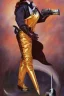 Placeholder: Full body portrait, painting, medium shot lady style of The Rocketeer