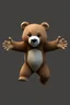 Placeholder: high poly teddy bear fighter with outstretched arms