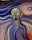 Placeholder: A lavender colored evil looking galaxy painted by Edvard Munch