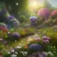 Placeholder: pixar style, volumetric summer garden environment and background, realistic painting of m&m, looking excited, volumetric lighting, dramatic lighting, detailed digital painting, extreme dense and fine fur, anime, ornate, colour-washed colors, elegant, small minutiae, tiny features, particulars, centered, smooth, sharp focus, renderman gofur render, 8k, uhd, detailed eyes, realistic shaded volumetric lighting, sunlight caustics, backlight, centered camera view