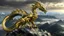 Placeholder: Golden gray Dragon on mountaintop