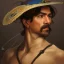 Placeholder: portrait,"Insanely detailed photograph of a male western mustachioed crossbowman", charo detailed, sequenced Sombrero, detailed held dagger, digital painting, artstation, concept art, smooth, sharp focus, illustration, art by artgerm and greg rutkowski and alphonse mucha, 8 k,fantasy, unreal engine