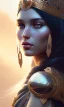 Placeholder: Arab queen , cute, beautiful, long hair, wavy hair, black eyes, head and shoulders portrait, 8k resolution concept art portrait by Greg Rutkowski, Artgerm, WLOP, Alphonse Mucha dynamic lighting hyperdetailed intricately detailed